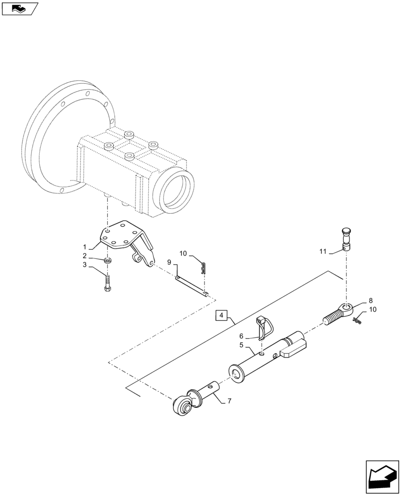 Схема запчастей Case IH MAXXUM 125 - (39.129.AC[01]) - MECHANICAL STABILIZERS SCREW TYPE ADJUSTMENT (39) - FRAMES AND BALLASTING