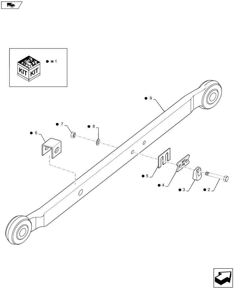 Схема запчастей Case IH MAGNUM 235 - (37.120.AO[03]) - HITCH, LOWER LINK, LONG DRAFT ARMS (37) - HITCHES, DRAWBARS & IMPLEMENT COUPLINGS