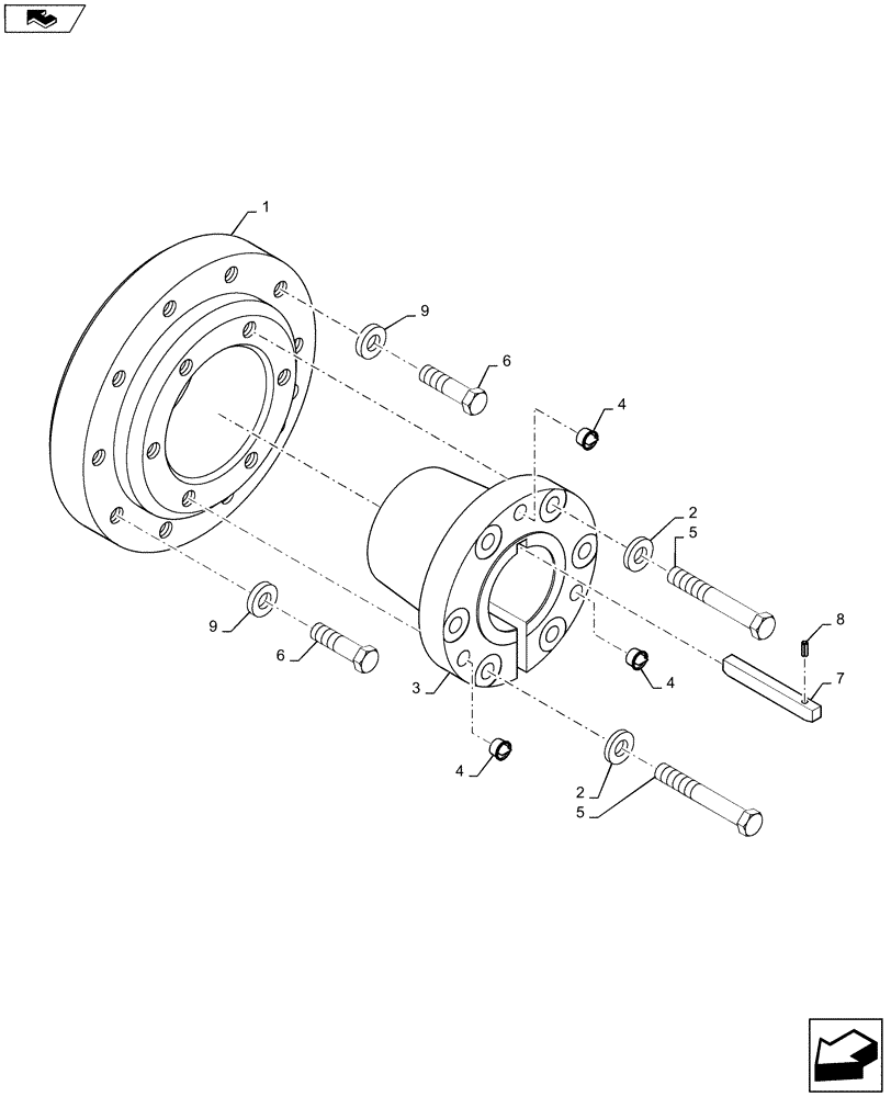 Схема запчастей Case IH STEIGER 550 - (44.100.31[02]) - HUB - 127MM AXLE (44) - WHEELS