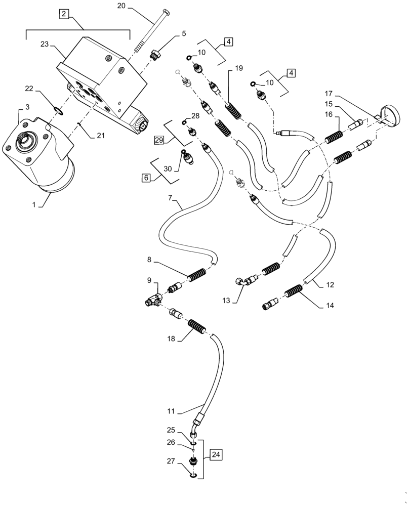 Схема запчастей Case IH MAGNUM 340 - (41.432.AC[01]) - STEERING SYSTEM, MFD WITH AUTOGUIDANCE (41) - STEERING