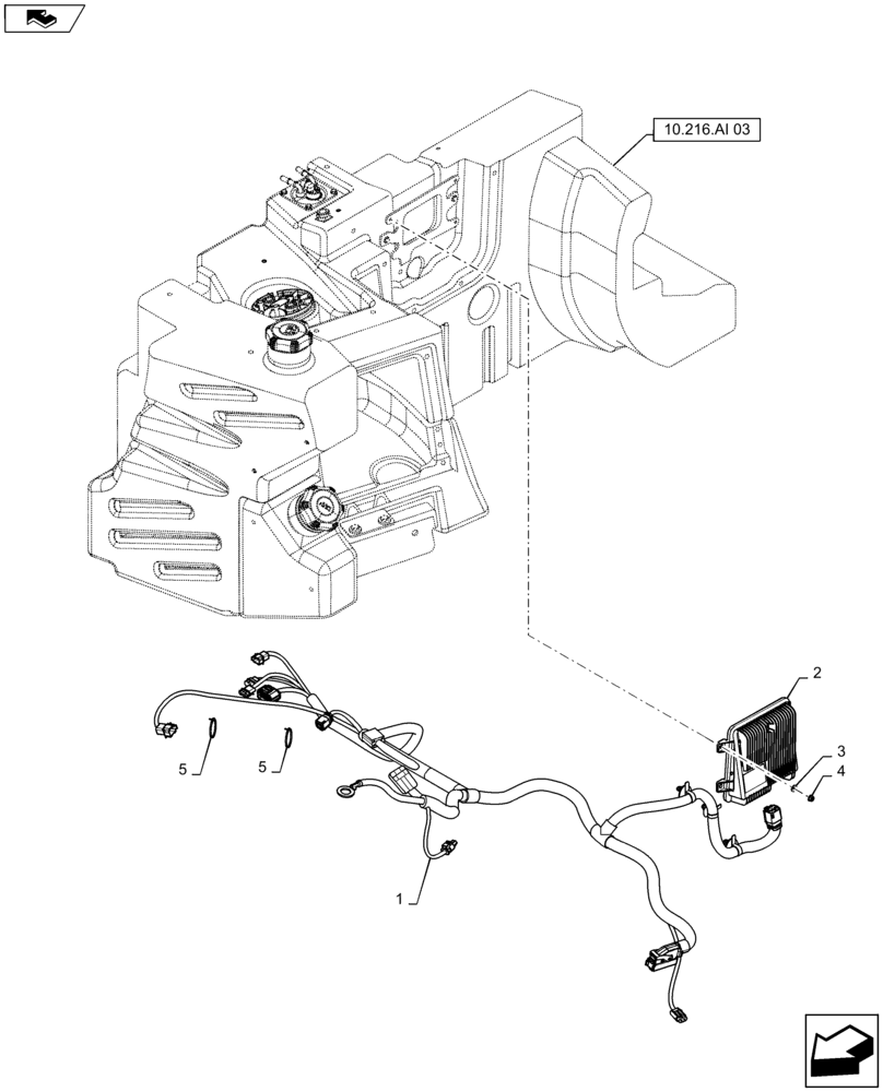 Схема запчастей Case IH MAXXUM 115 - (55.011.AB) - DENOX CABLE AND CONVERTER 12V-24V (55) - ELECTRICAL SYSTEMS