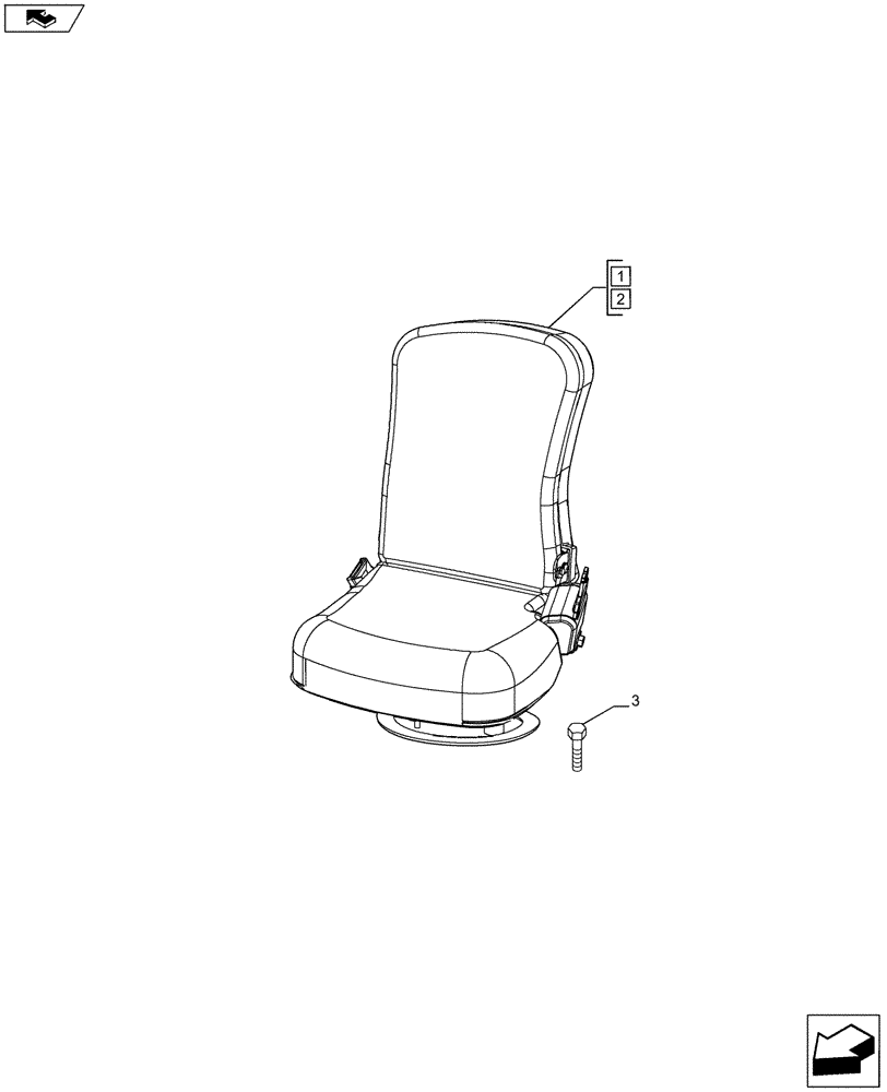 Схема запчастей Case IH PUMA 170 - (90.120.07[01A]) - SEAT - PASSENGER SEAT (VAR.743430-743066) - D9014 (90) - PLATFORM, CAB, BODYWORK AND DECALS