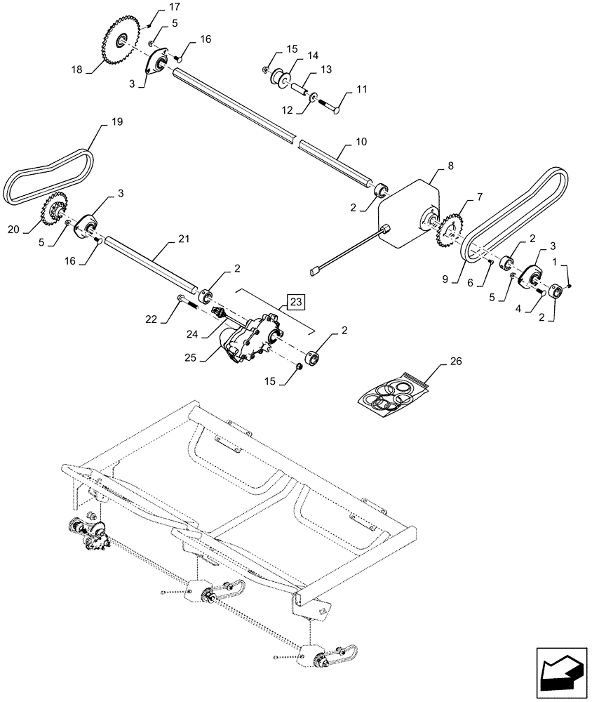 Схема запчастей Case IH 500 - (77.904.AC[05]) - METER DRIVE ASSY 70 BU 2 SECTION (77) - SEEDING/PLANTING