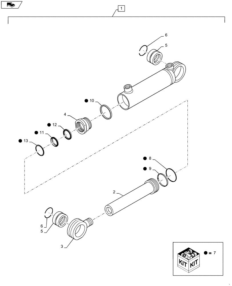 Схема запчастей Case IH MAGNUM 290 - (25.122.AB[01]) - VAR - 420228 CNH CYLINDER, AXLE SUSPENSION, CLASS 4.75 (25) - FRONT AXLE SYSTEM