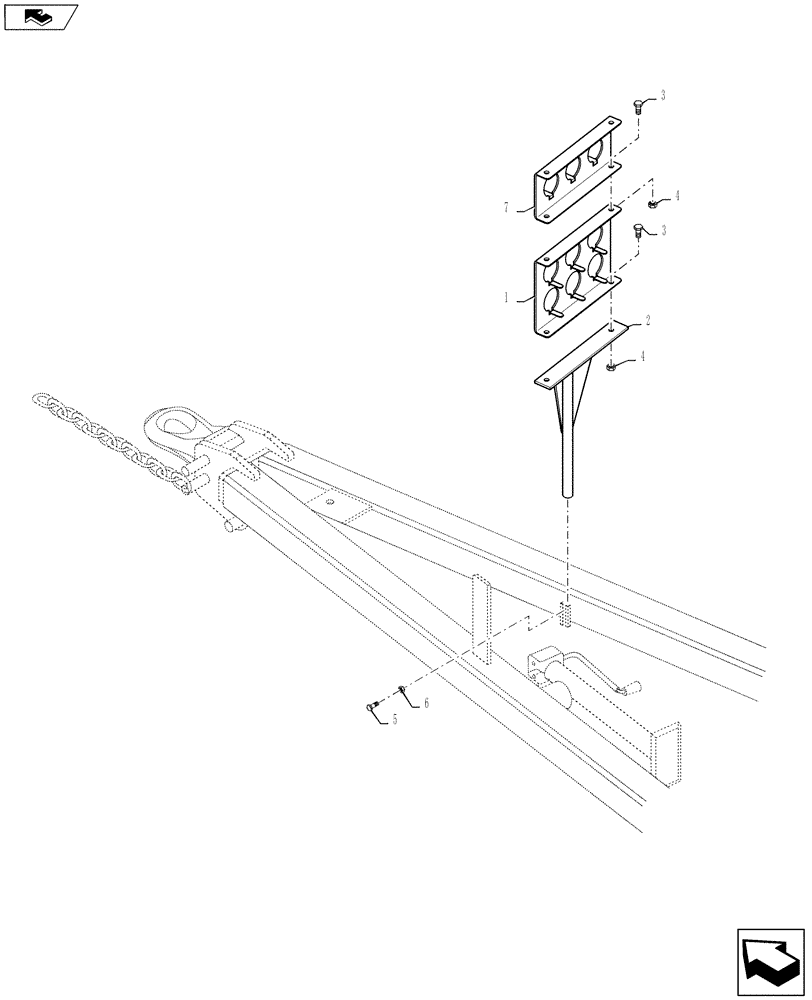 Схема запчастей Case IH 500 - (79.904.AA[02]) - AIR DISTRIBUTION HOSE SUPPORT (79) - PLANTING