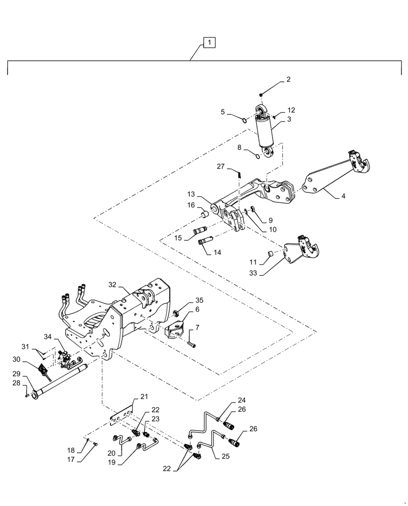 Схема запчастей Case IH MAGNUM 340 - (37.162.AF[40]) - VAR - 330813, 330847, 336831, 429355 - 3 POINT HITCH, FRONT, 5T - BSN ZDRD09999 (37) - HITCHES, DRAWBARS & IMPLEMENT COUPLINGS