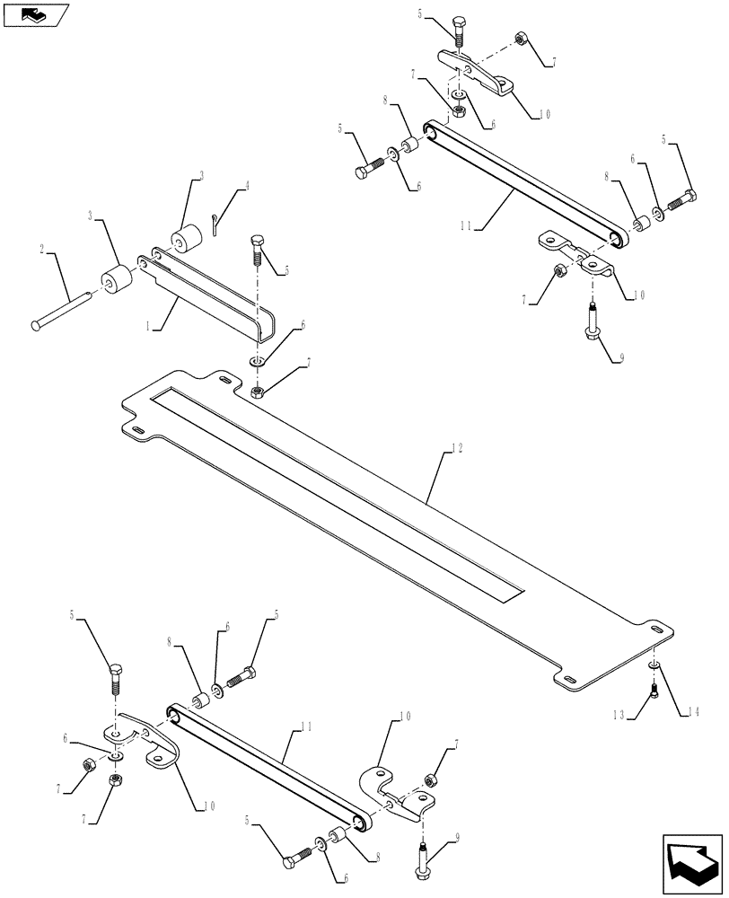 Схема запчастей Case IH 500 - (77.100.AC[03]) - 70 BU TANK HINGE ASSEMBLY (77) - SEEDING/PLANTING