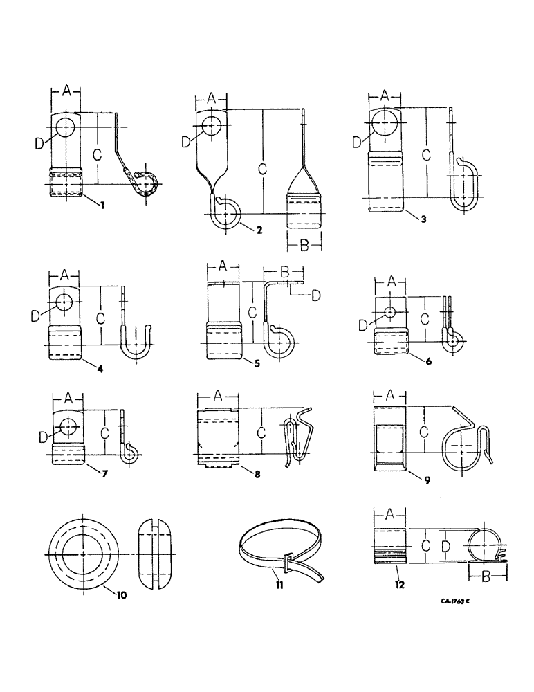 Схема запчастей Case IH 715 - (08-02) - ELECTRICAL, CLIPS, GROMMET AND CABLE TIES (06) - ELECTRICAL