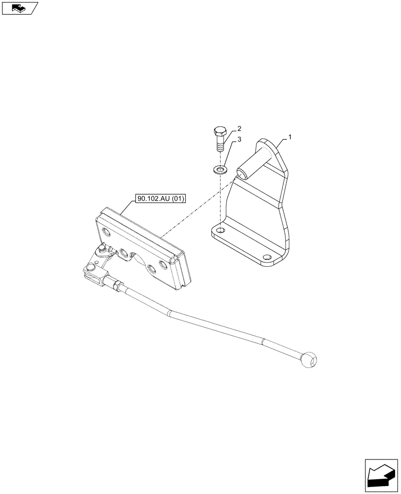 Схема запчастей Case IH FARMALL 105C - (90.102.AU[04]) - VAR - 332215, 335215, 334215, 336215 - HOOD, LOCKING DEVICE (90) - PLATFORM, CAB, BODYWORK AND DECALS