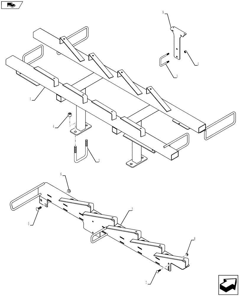 Схема запчастей Case IH 500T - (39.100.AB[11]) - MOUNTED TANK HOSE SUPPORT 25/30/40 FOOT (39) - FRAMES AND BALLASTING