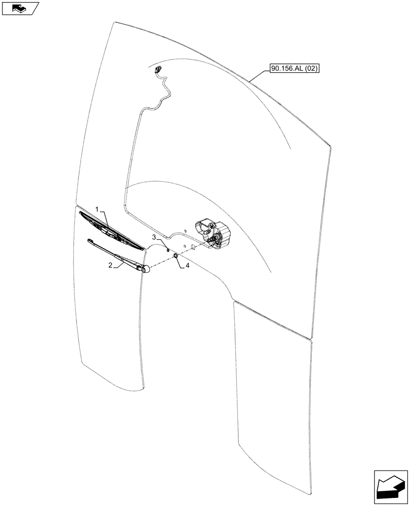 Схема запчастей Case IH FARMALL 95C - (55.518.AW[01]) - VAR - 331606, 334181, 334182, 334184, 334212, 339606 - WINDSHIELD WIPER, ARM - ISO (55) - ELECTRICAL SYSTEMS