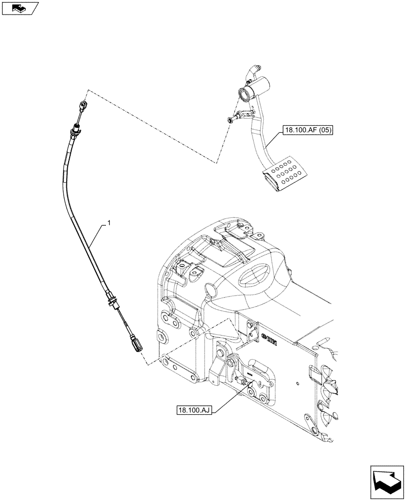 Схема запчастей Case IH FARMALL 85C - (18.100.AA[01]) - CLUTCH MECHANISM, CABLE (18) - CLUTCH