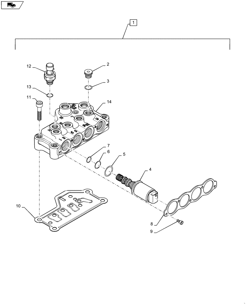 Схема запчастей Case IH MAGNUM 290 - (21.135.AQ[04]) - VALVE ASSEMBLY, TRANSMISSION CONTROL (450729A2) (21) - TRANSMISSION