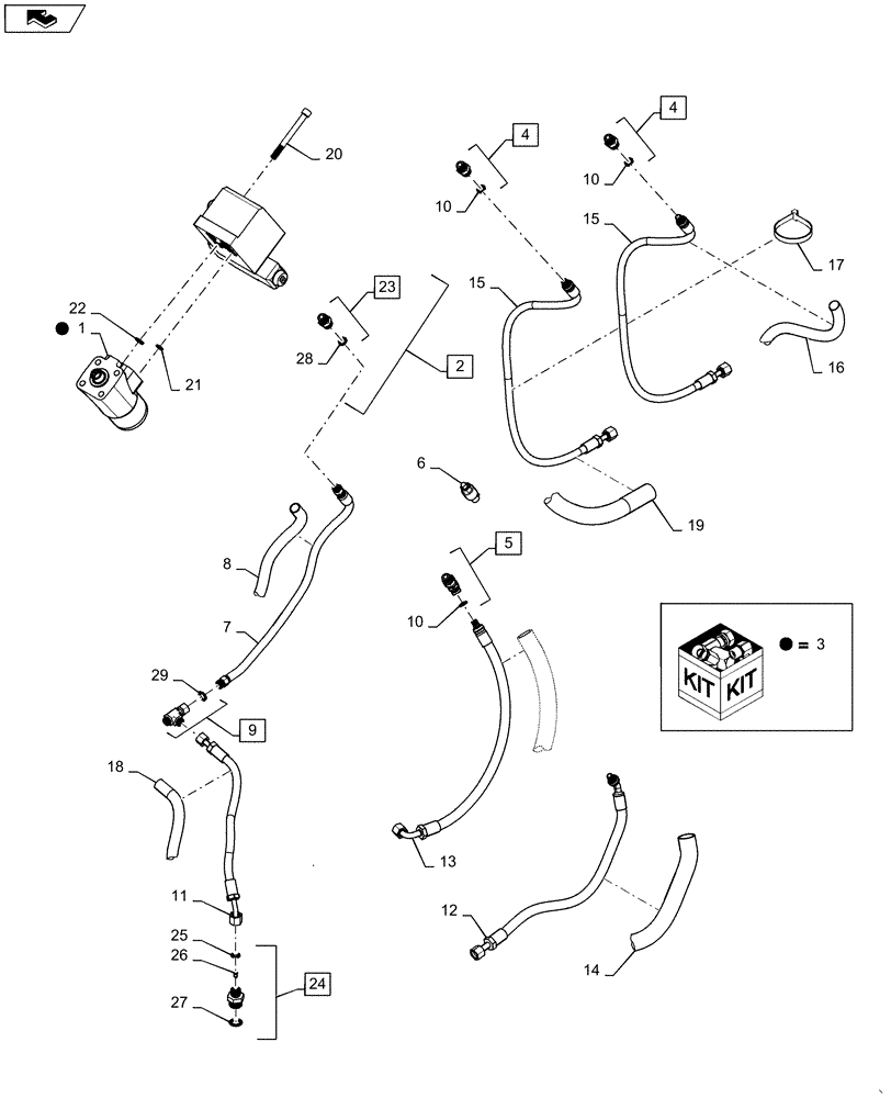 Схема запчастей Case IH MAGNUM 260 - (41.432.AE[01]) - PUMP/ VALVE ASSY - AUTOGUIDANCE (41) - STEERING