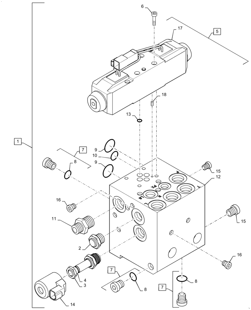 Схема запчастей Case IH MAGNUM 235 - (41.432.AE[02]) - VALVE ASSY - AUTOGUIDANCE - HIGH FLOW (41) - STEERING