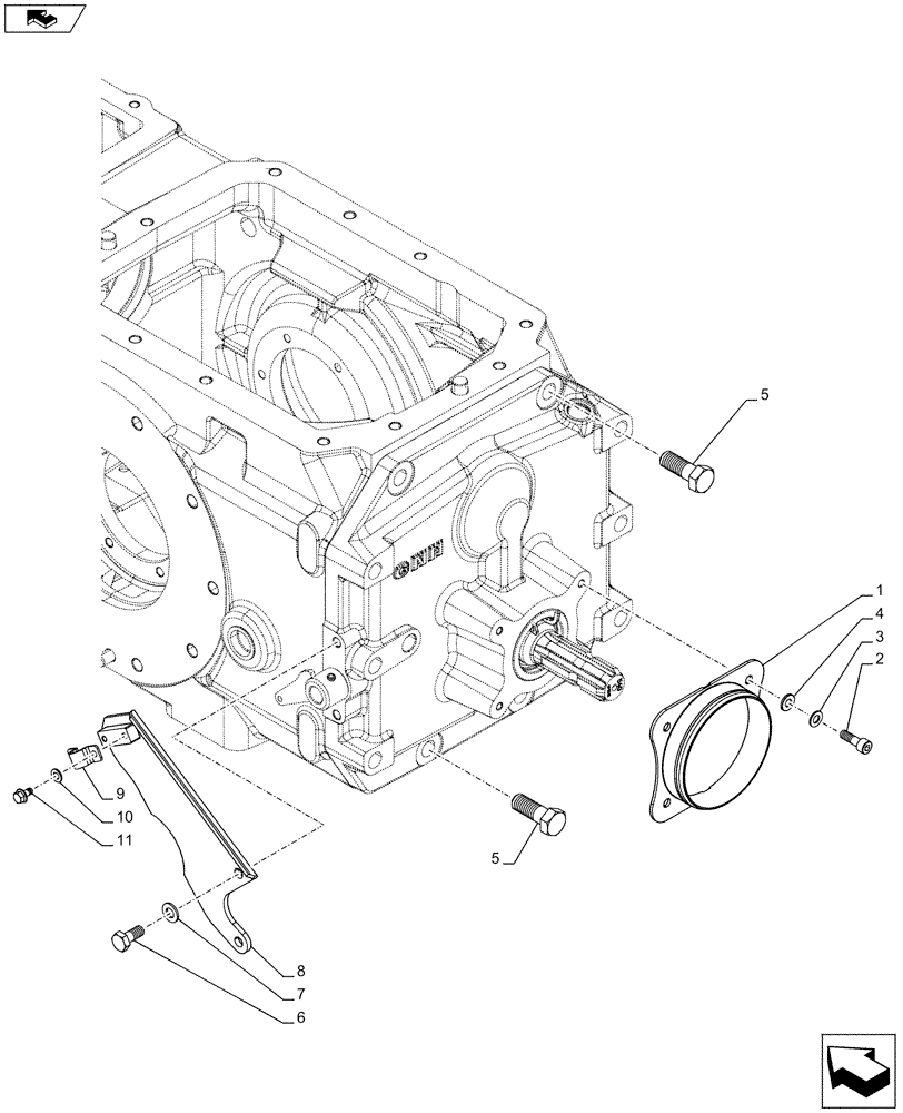 Схема запчастей Case IH FARMALL 95C - (31.114.AH[04]) - VAR - 743519 - PTO 540-540E RPM W/ GROUND SPEED, MECHANICAL, CASING, SHROUD, W/O CAB - ISO (31) - IMPLEMENT POWER TAKE OFF