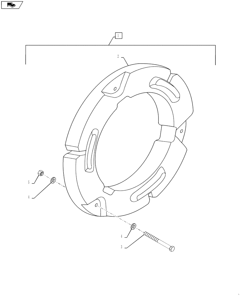 Схема запчастей Case IH MAGNUM 290 - (88.039.07) - DIA KIT, REAR WHEEL WEIGHTS, I PAIR 500LB/227KG (88) - ACCESSORIES