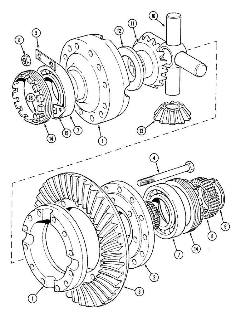 Схема запчастей Case IH 1594 - (6-196) - DIFFERENTIAL (06) - POWER TRAIN