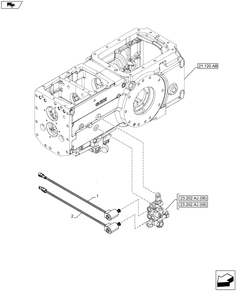 Схема запчастей Case IH FARMALL 95C - (55.024.AH[02]) - VAR - 743564 - SOLENOID VALVE, SOLENOID (55) - ELECTRICAL SYSTEMS