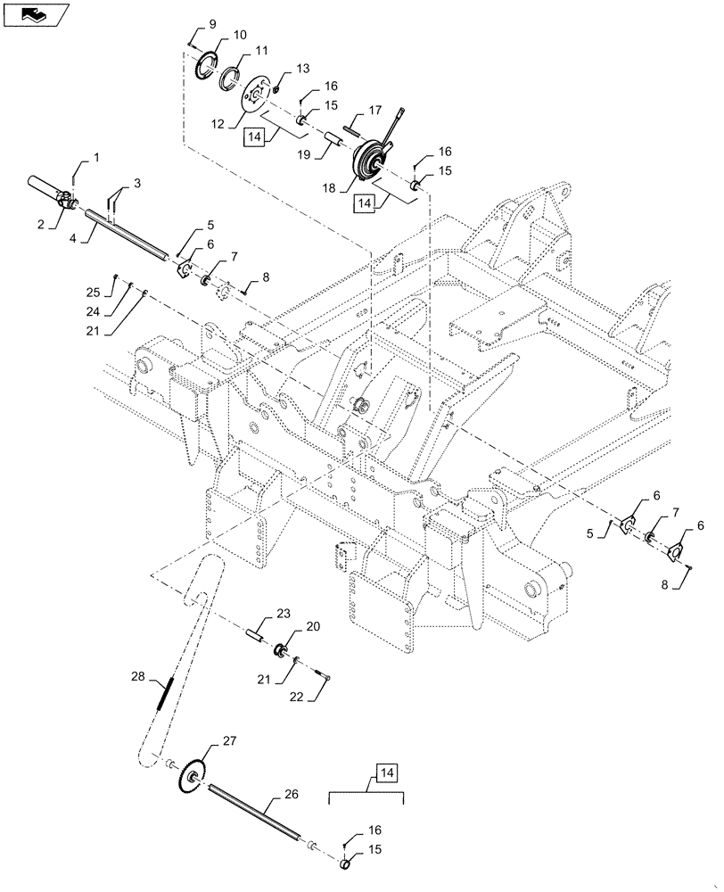 Схема запчастей Case IH 4025 - (61.901.AB[01]) - CONTACT DRIVE (61) - METERING SYSTEM