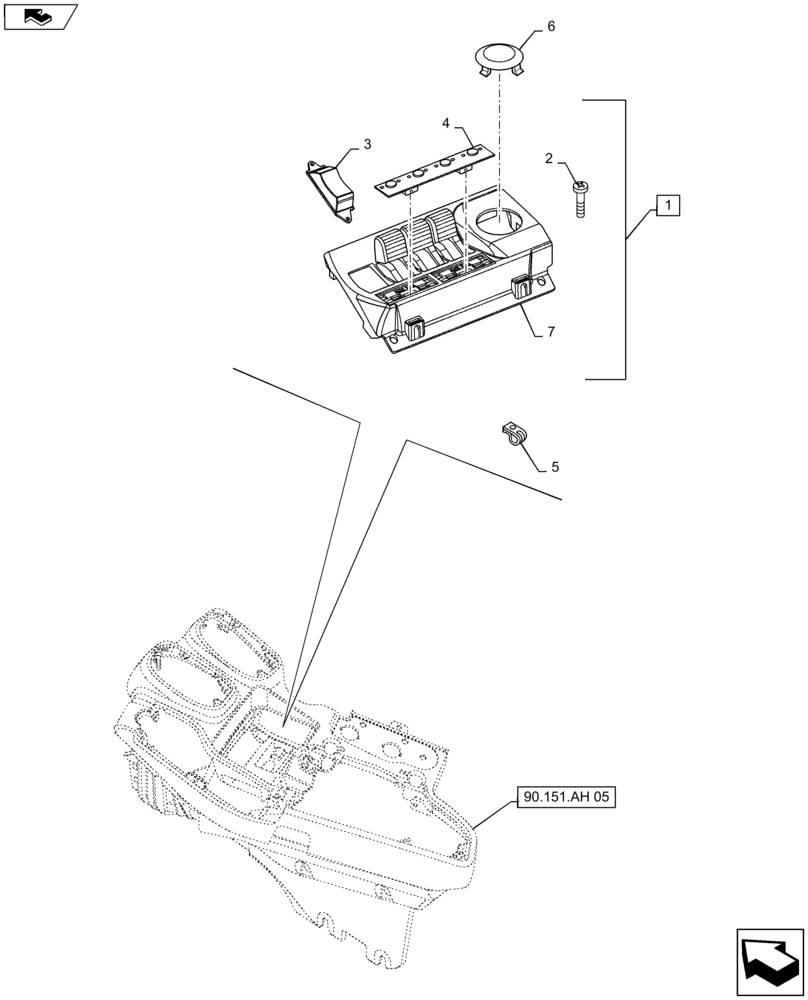 Схема запчастей Case IH MAXXUM 140 - (55.512.CL[01]) - ELECTROHYDRAULIC REAR REMOTE CONTROL VALVES - ELECTRONIC CONTROLS (55) - ELECTRICAL SYSTEMS