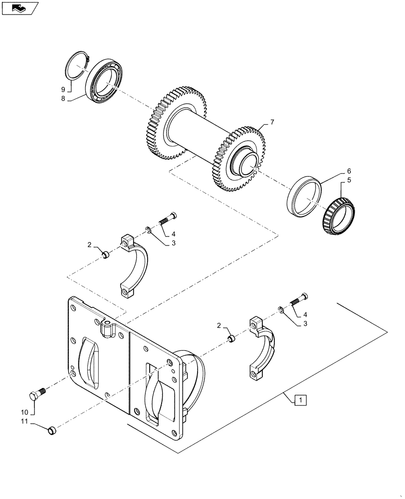 Схема запчастей Case IH MAGNUM 380 - (21.506.BG[01]) - VAR - 429334, 429335 - TRANSMISSION - CVT - PUMP DRIVE GEAR ASSY (21) - TRANSMISSION