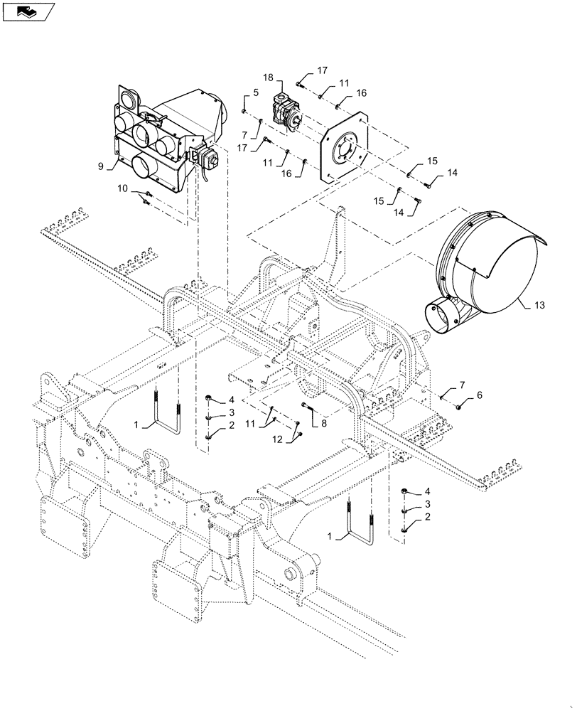 Схема запчастей Case IH 4025 - (39.100.AB[06]) - HYDRAULIC FAN MOUNTING (39) - FRAMES AND BALLASTING