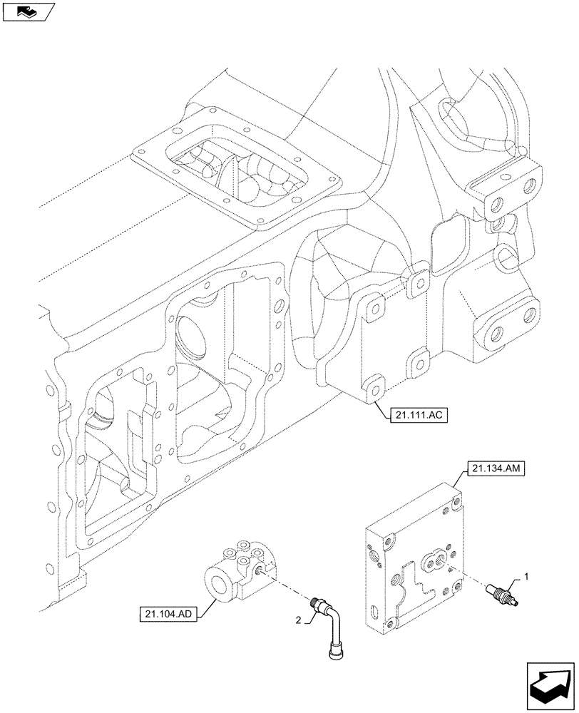 Схема запчастей Case IH MAXXUM 110 - (55.021.AB[03]) - TRANSMISSION 24X24 (40 KM/H) HI-LO - TEMPERATURE SENDER - PRESSURE SWITCH (55) - ELECTRICAL SYSTEMS