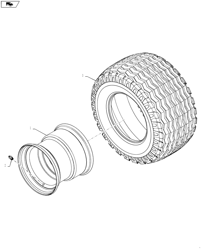 Схема запчастей Case IH 500 - (44.901.AD[03]) - WHEEL 16.1X14 30 AND 40 FOOT (44) - WHEELS