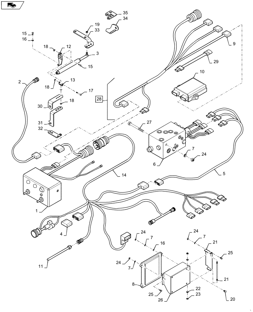 Схема запчастей Case IH 4025 - (55.047.AA[02]) - STEERING CONTROLS (55) - ELECTRICAL SYSTEMS