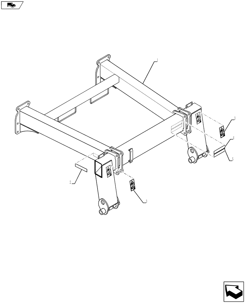 Схема запчастей Case IH 500 - (39.100.AB[08]) - REAR WHEEL FRAME (39) - FRAMES AND BALLASTING