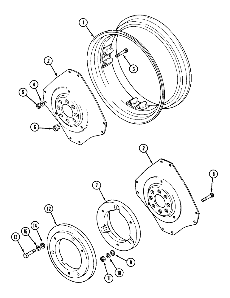 Схема запчастей Case IH 1594 - (6-216) - REAR WHEELS AND BALLAST WEIGHTS (06) - POWER TRAIN