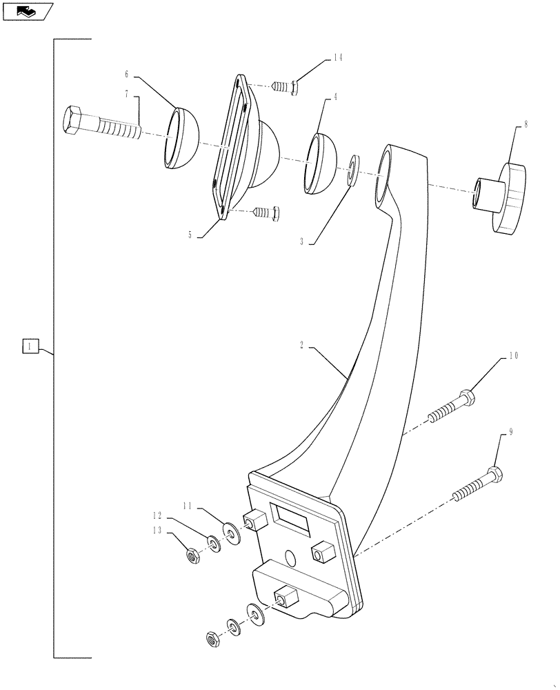 Схема запчастей Case IH MAGNUM 260 - (88.090.12) - DIA KIT, FRED II ARMREST DISPLAY READY (88) - ACCESSORIES