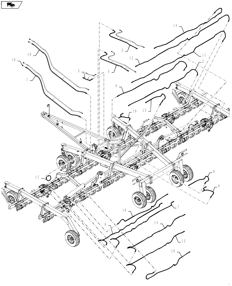 Схема запчастей Case IH 500 - (35.944.AI[05]) - 40 FOOT 7.5 INCH HYDRAULIC LINES (35) - HYDRAULIC SYSTEMS