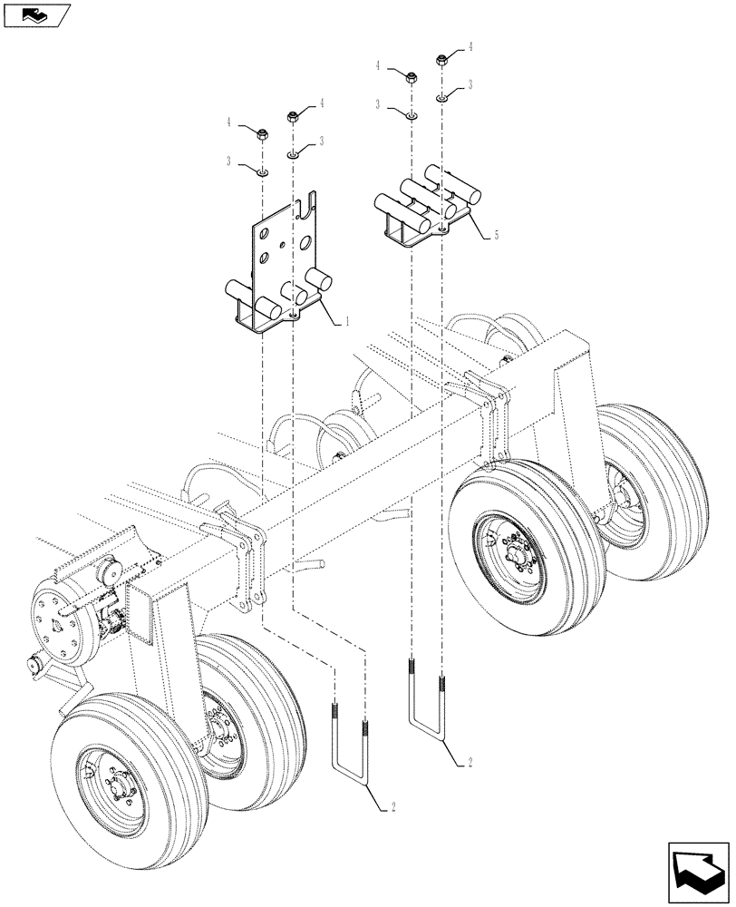 Схема запчастей Case IH 500 - (79.904.AA[03]) - AIR DISTRIBUTION HOSE SUPPORT TOW BEHIND 30 FOOT DRILLS (79) - PLANTING