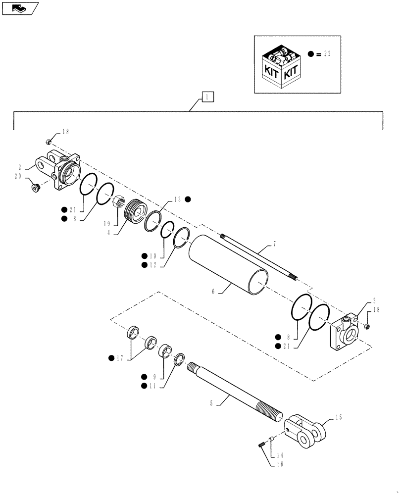 Схема запчастей Case IH 500 - (35.946.AD[03]) - HYDRAULIC CYLINDER 2.5X8 3000 PSI (35) - HYDRAULIC SYSTEMS