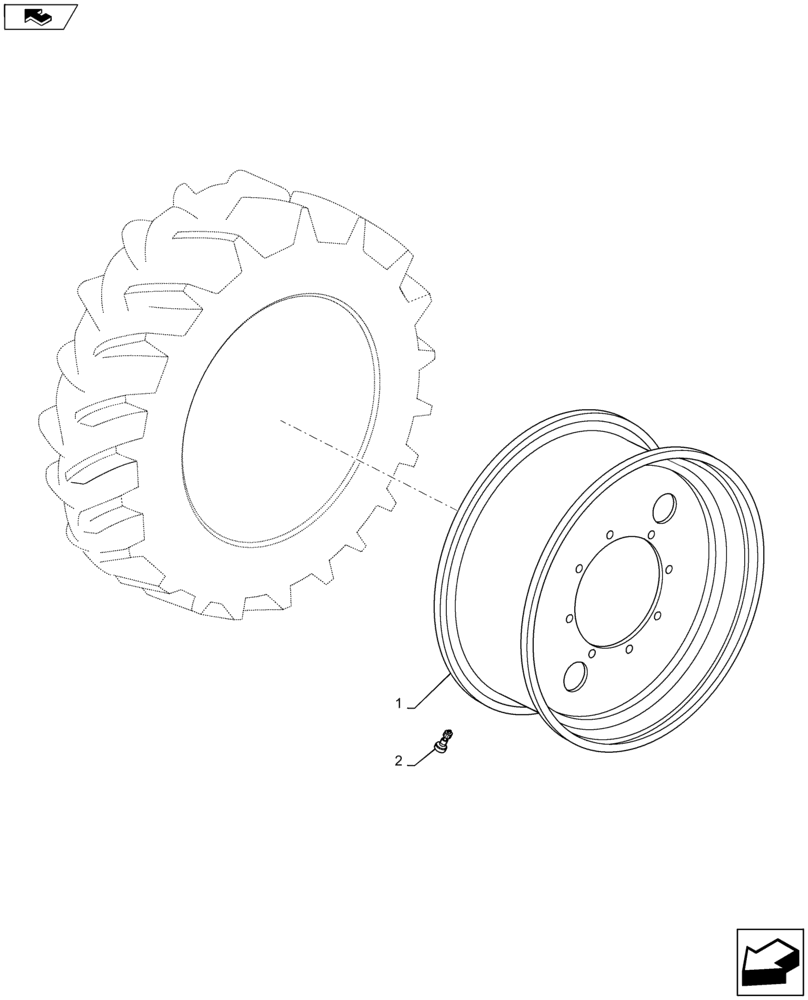 Схема запчастей Case IH MAXXUM 115 - (44.511.AG[03]) - VAR - 8858501 - FRONT WHEELS (44) - WHEELS