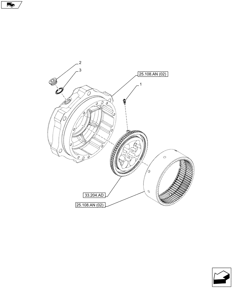 Схема запчастей Case IH FARMALL 85C - (33.204.AB) - VAR - 743561 - 4WD FRONT AXLE, BLEED SCREW, AIR, W/HYDRAULIC DIFFERENTIAL LOCK AND BRAKE (33) - BRAKES & CONTROLS