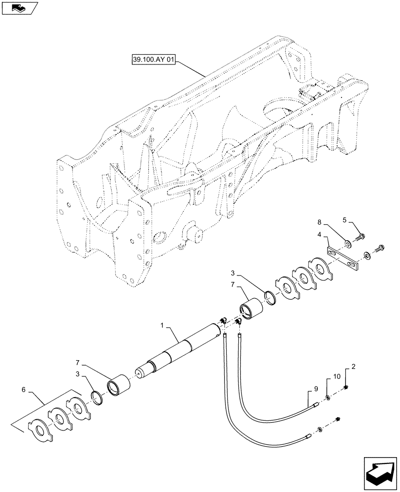 Схема запчастей Case IH MAGNUM 235 - (25.100.BB[01]) - VAR - 420228 DANA FRONT AXLE PIVOT, CLASS 4.75, SUSPENDED (25) - FRONT AXLE SYSTEM