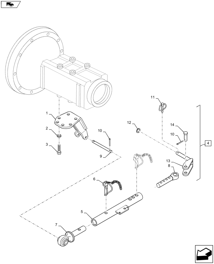 Схема запчастей Case IH MAXXUM 140 - (39.129.AC[02]) - VAR - 330945 - MECHANICAL STABILIZERS PIN TYPE ADJUSTMENT - C7188 (39) - FRAMES AND BALLASTING