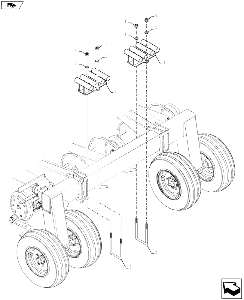 Схема запчастей Case IH 500 - (79.904.AA[04]) - AIR DISTRIBUTION HOSE SUPPORT TOW BEHIND 40 FOOT (79) - PLANTING