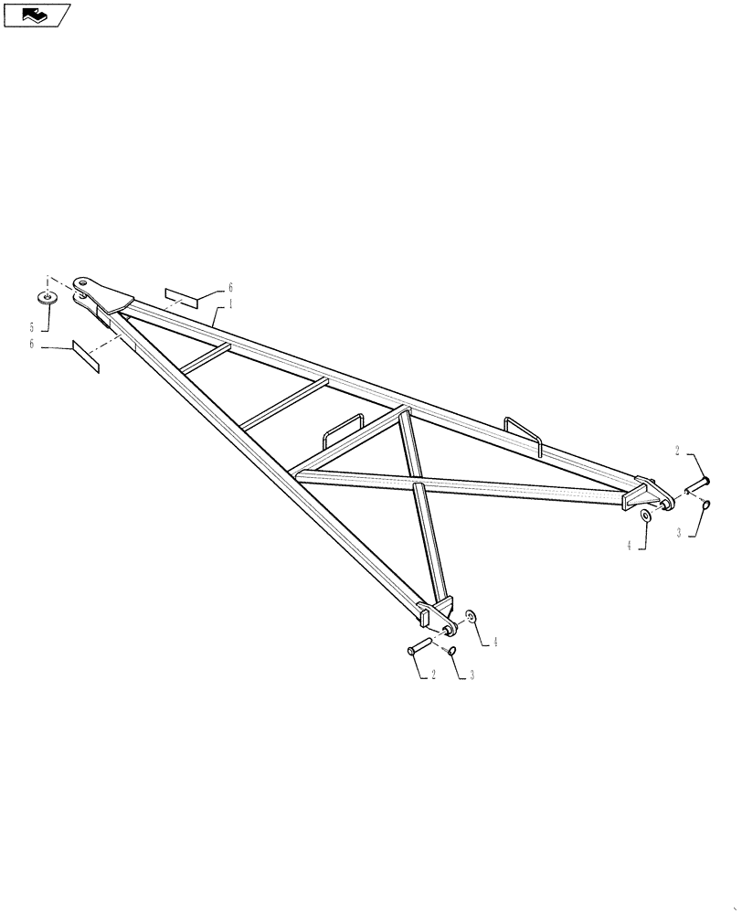 Схема запчастей Case IH 500 - (37.100.AF[01]) - REAR HITCH 30 FOOT FOR TBH CART (37) - HITCHES, DRAWBARS & IMPLEMENT COUPLINGS