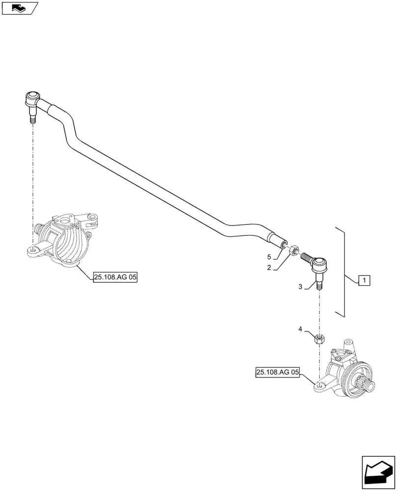 Схема запчастей Case IH MAXXUM 115 - (41.106.AG[03]) - VAR - 330408, 330429, 330430 - CL.4 FRONT AXLE - STEERING TRACK ROD (41) - STEERING