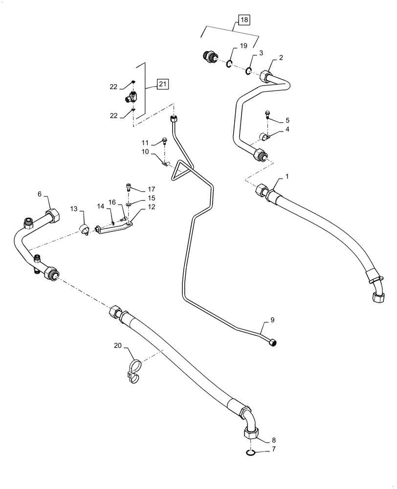 Схема запчастей Case IH MAGNUM 235 - (21.506.AQ[01]) - TRANSMISSION - CVT - HIGH PRESSURE HYDRAULIC CIRCUIT, STANDARD REAR AXLE (21) - TRANSMISSION