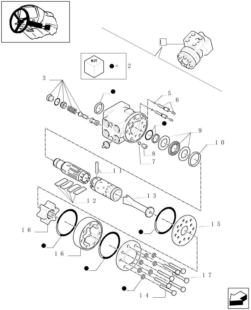 Схема запчастей Case IH JX1070U - (1.95.5/ A) - POWER STEERING PARTS - C4938 (10) - OPERATORS PLATFORM/CAB