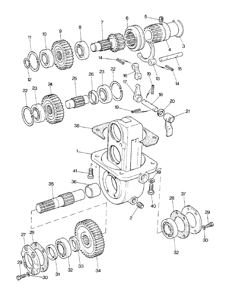 Схема запчастей Case IH 1690 - (D16-1) - TRANSFER GEARBOX, MFD MODEL (03) - POWER TRAIN