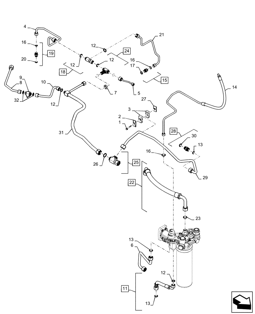 Схема запчастей Case IH MAGNUM 340 - (35.000.AA[09]) - CVT - HYDRAULIC LUBE (35) - HYDRAULIC SYSTEMS