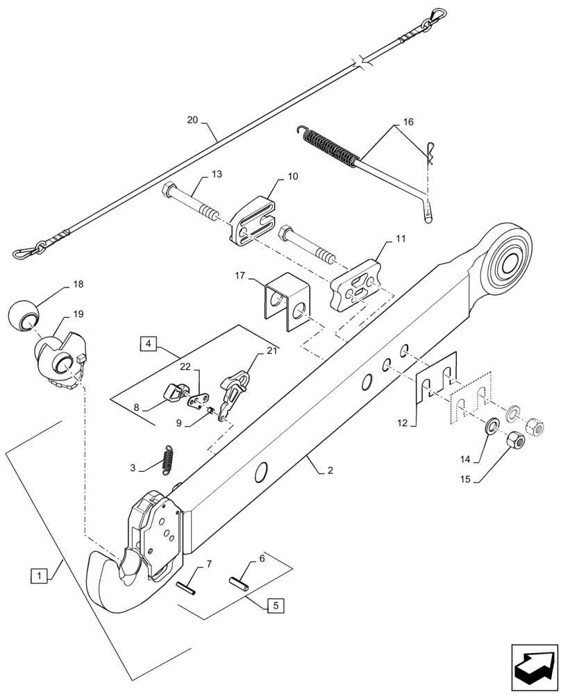 Схема запчастей Case IH MAGNUM 340 - (37.120.AO[04]) - REAR HITCH - LOWER LINK ARMS, CATEGORY III (37) - HITCHES, DRAWBARS & IMPLEMENT COUPLINGS