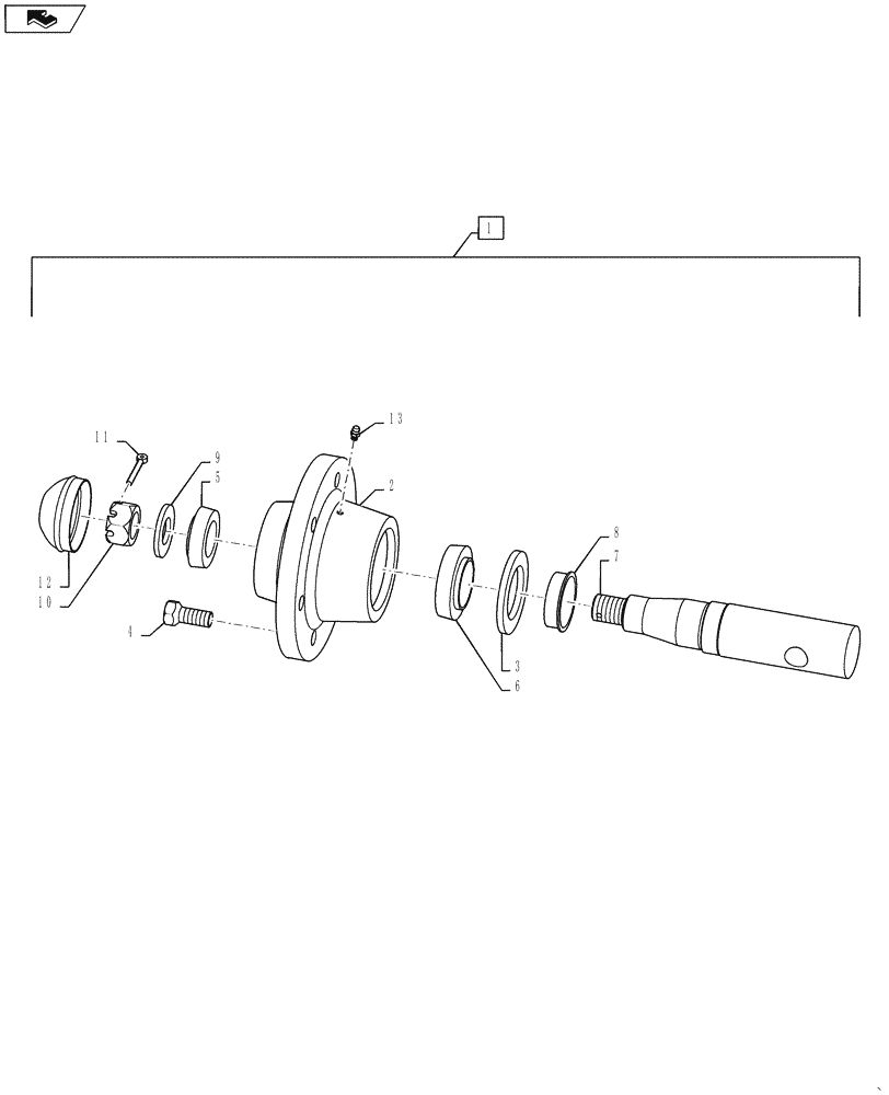 Схема запчастей Case IH 500 - (44.901.AB[03]) - HUB AND SPINDLE ASSY H615 (44) - WHEELS