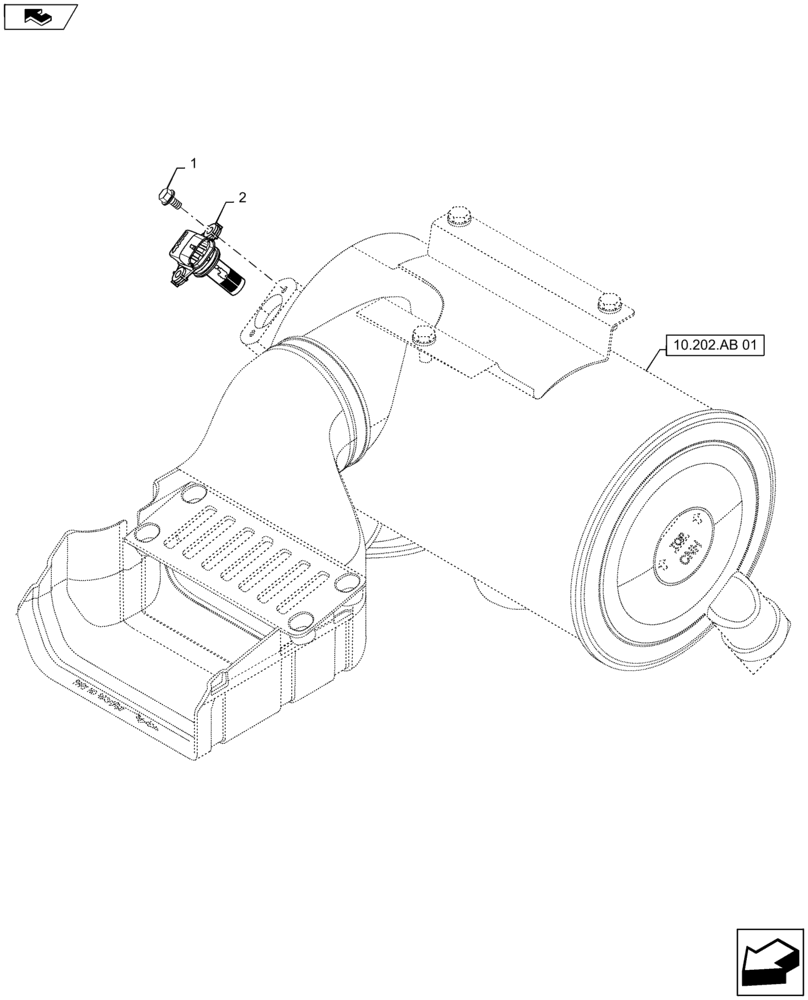 Схема запчастей Case IH MAXXUM 120 - (55.014.AC[01]) - VAR - 330189, 332189, 743763 + STD - AIR CLEANER RESTRICTION INDICATOR SENDER (55) - ELECTRICAL SYSTEMS